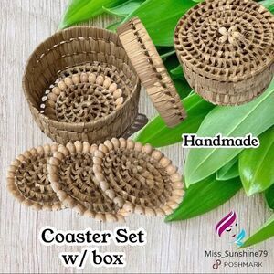Handmade - Super unique natural Coaster Set 4pcs in box ocean island the…